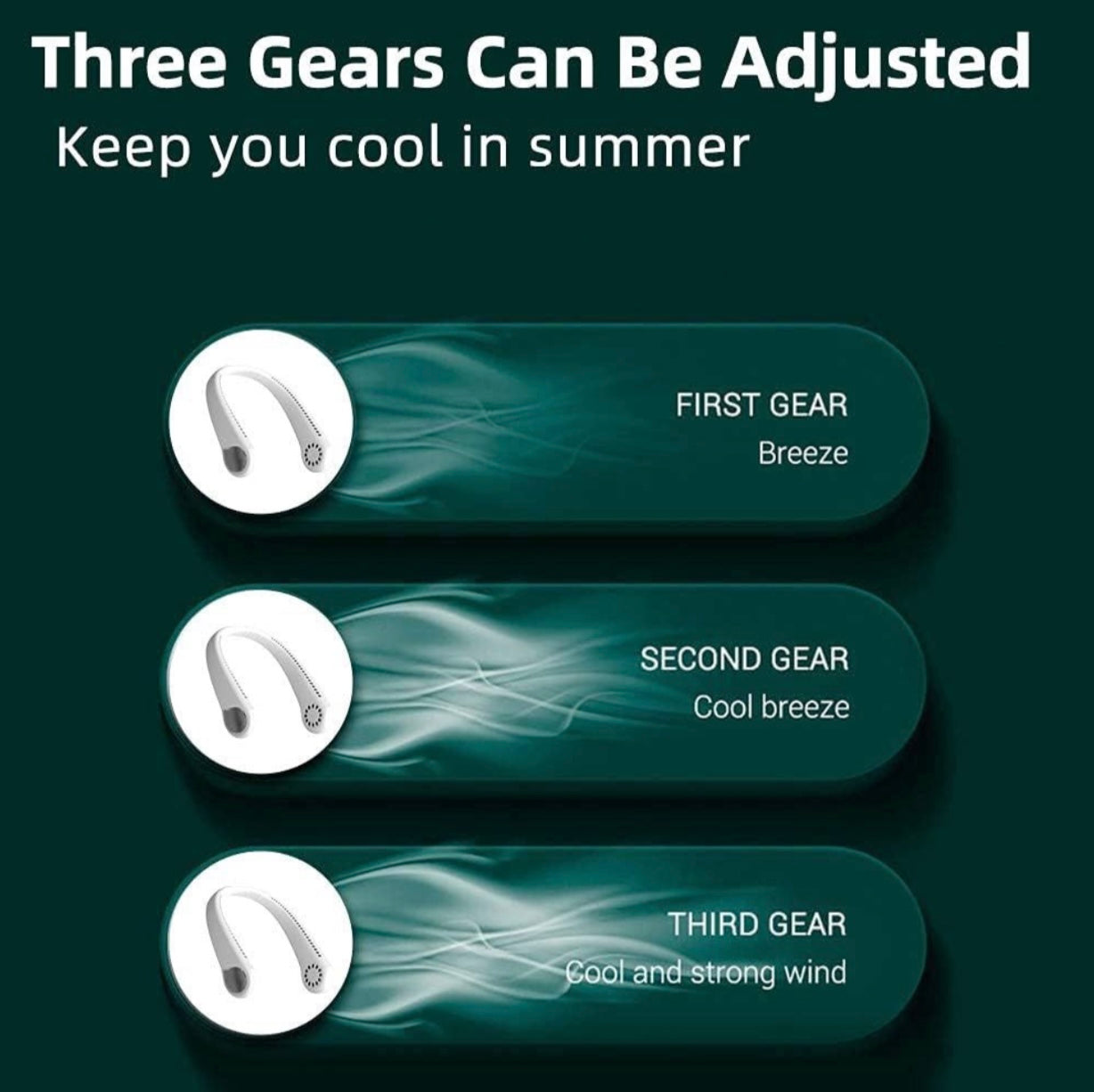 Green Wireless Neck Fan