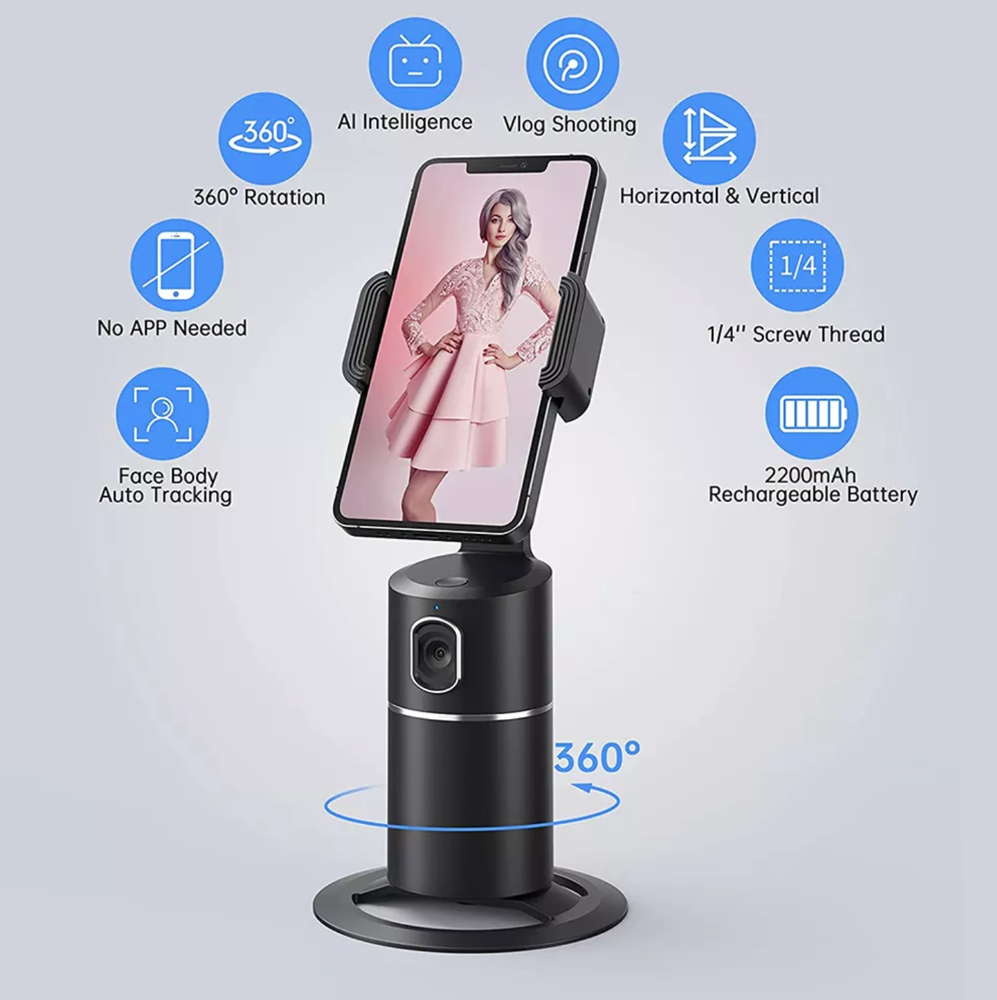 Black Vlog Selfie Stick